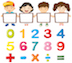 Children and colorful numbers